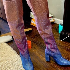 Over the knee JEWELED BOOTS. Brand new   Never been worn.